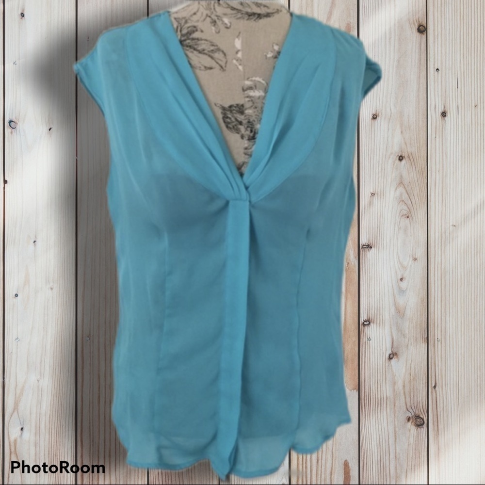 *worthington Sheer Blue Top L